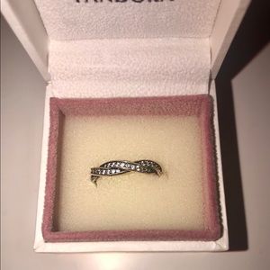 Twist of Fate Pandora Ring, Clear CZ